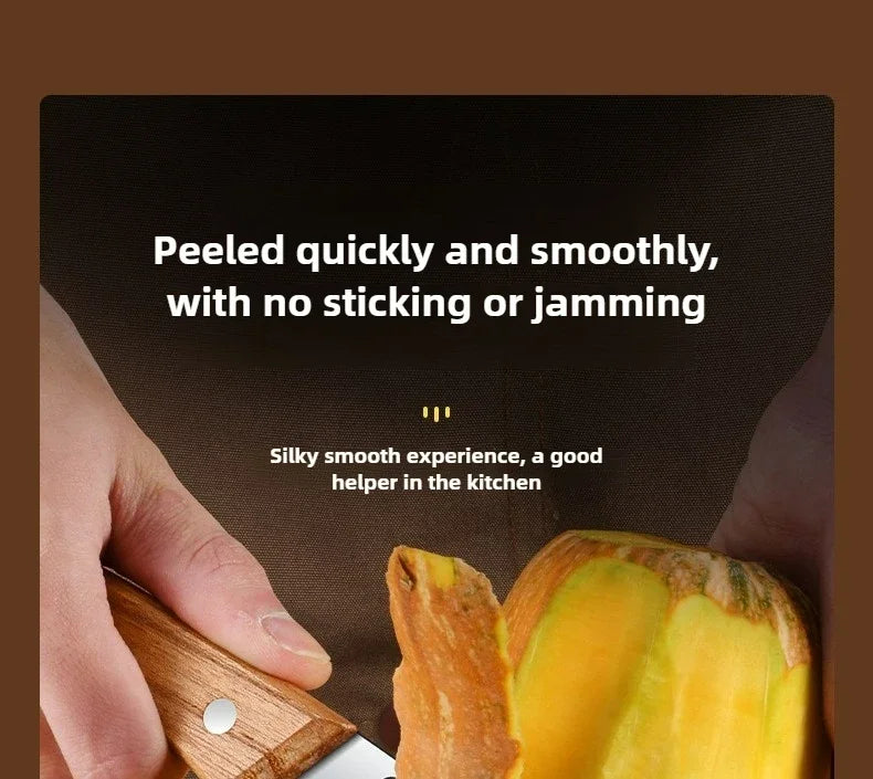 Multi Functional Vegetable Peeler for Kitchen, Premium Peeler with Wooden Handle and Bottle Opener, Stainless Steel Single Blade