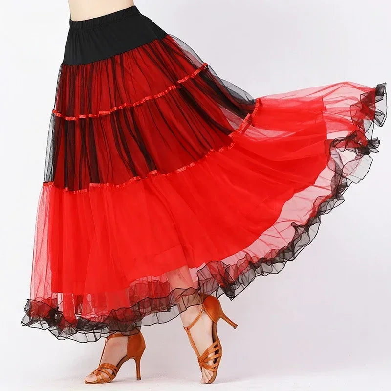 Modern Dance Costumes Fashionable Versatile Mesh Large Skirt Social Performances Dance Dresses Performance Costumes Daily Outfit