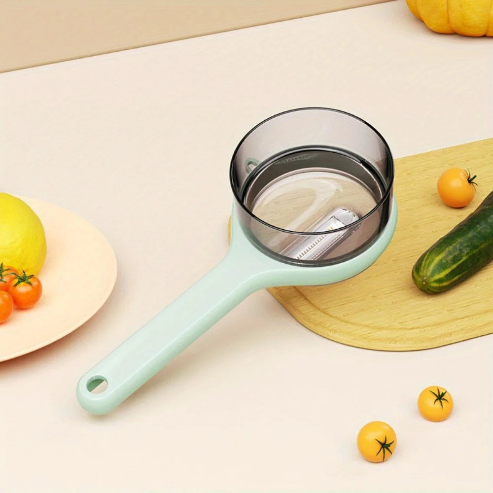 1Pc Multi-Function Fruit Vegetable Peeler with Peel Organizer - Serrated Blades, Easy To Use,Suitable for Kitchen Dormitory Use