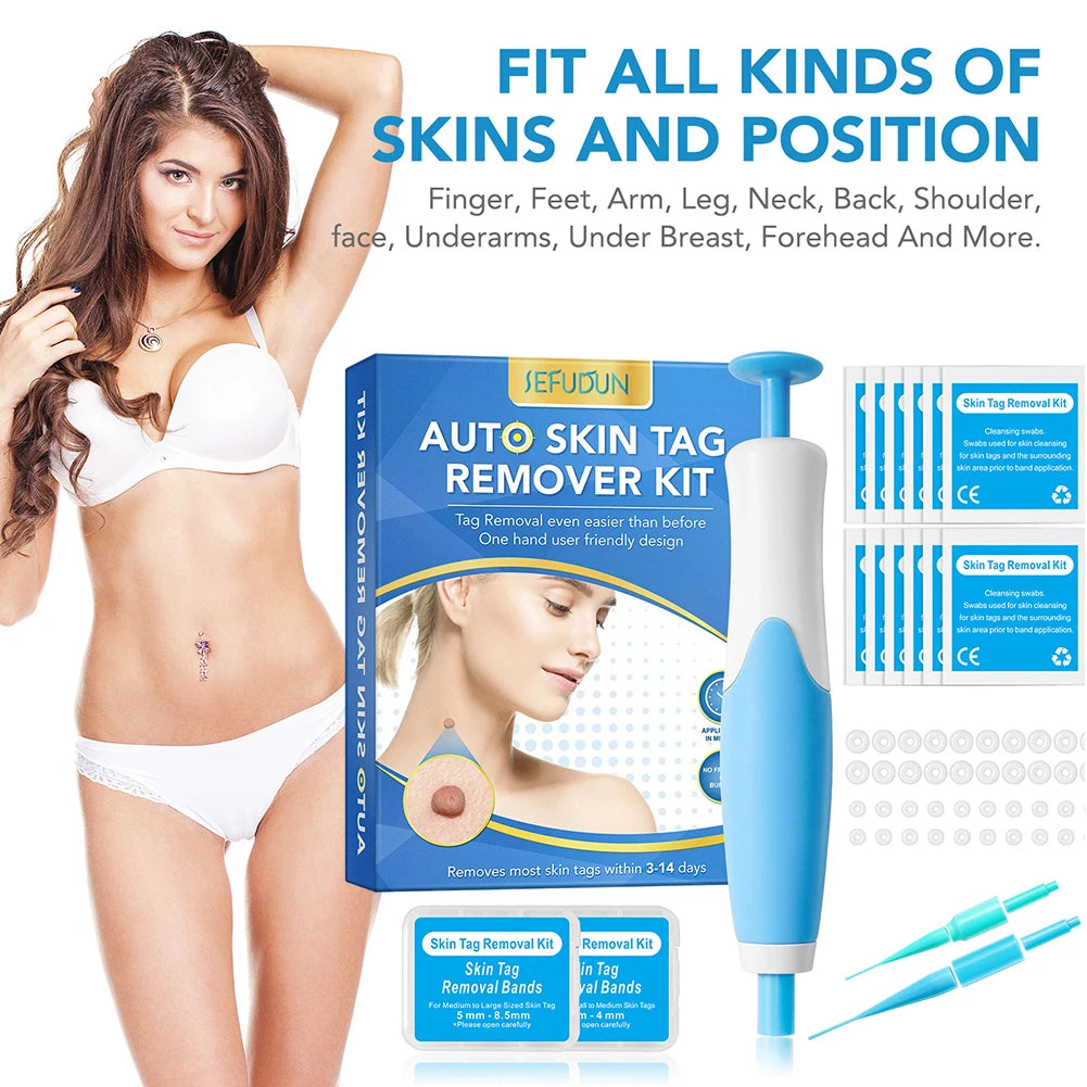 2 IN 1 Auto Micro Skin Tag Remover Device Standard And Micro Skin Tag Removal Kit Adult Mole Wart Remover Face Care Beauty Tools