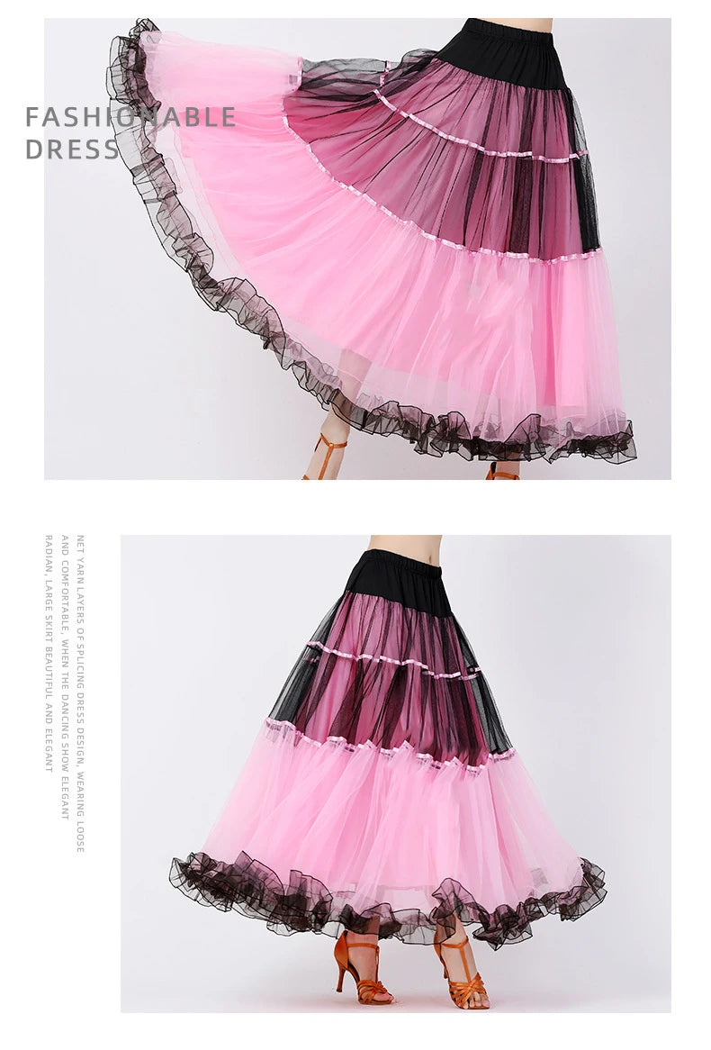Modern Dance Costumes Fashionable Versatile Mesh Large Skirt Social Performances Dance Dresses Performance Costumes Daily Outfit