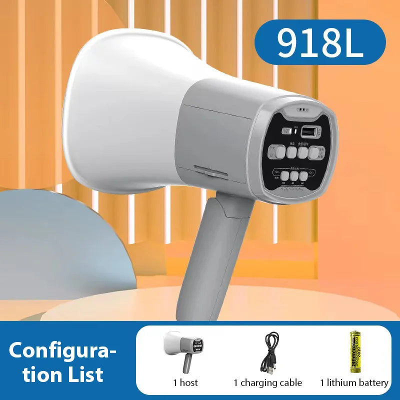 Portable Megaphone Speaker Handheld Sound Amplifier Foldable Handle Adjustable Volume For Outdoor Sports Cheerleading Coaches