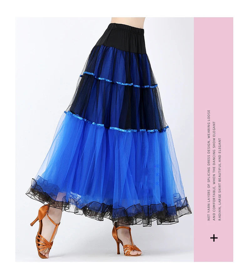 Modern Dance Costumes Fashionable Versatile Mesh Large Skirt Social Performances Dance Dresses Performance Costumes Daily Outfit
