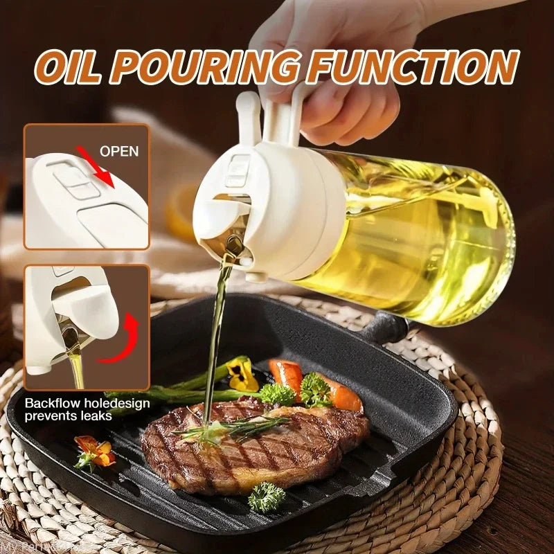 2in1 500ml Plastic kitchen oil sprayer Spray Oil Olive spray bottle for oil Dispenser BBQ Baking Roasting Picnic Kitchen Tool