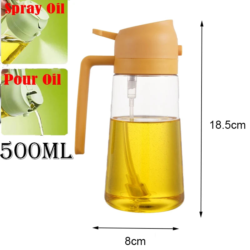 2in1 500ml Plastic kitchen oil sprayer Spray Oil Olive spray bottle for oil Dispenser BBQ Baking Roasting Picnic Kitchen Tool