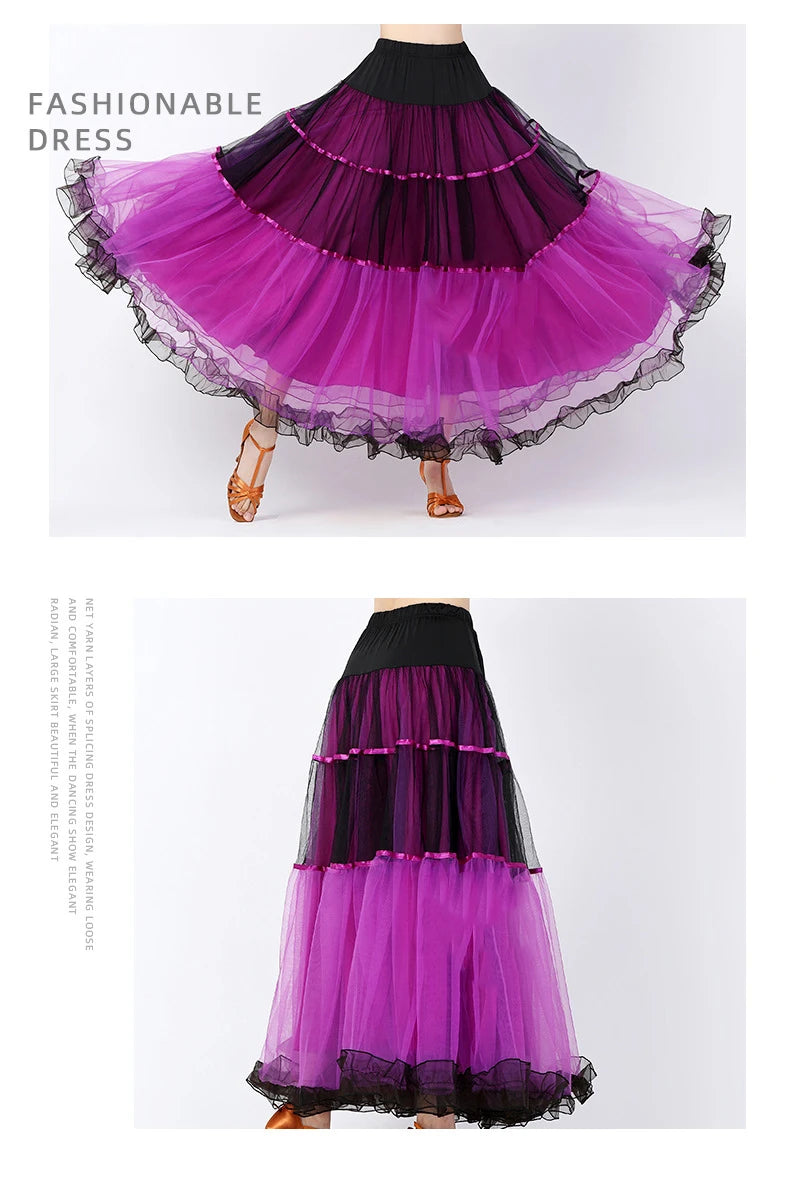 Modern Dance Costumes Fashionable Versatile Mesh Large Skirt Social Performances Dance Dresses Performance Costumes Daily Outfit