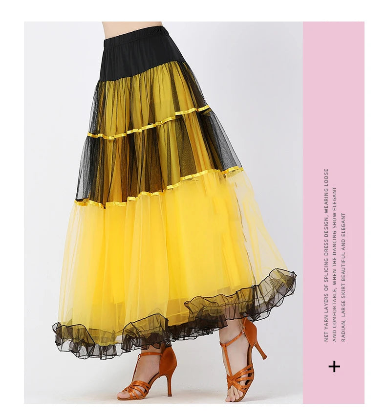 Modern Dance Costumes Fashionable Versatile Mesh Large Skirt Social Performances Dance Dresses Performance Costumes Daily Outfit